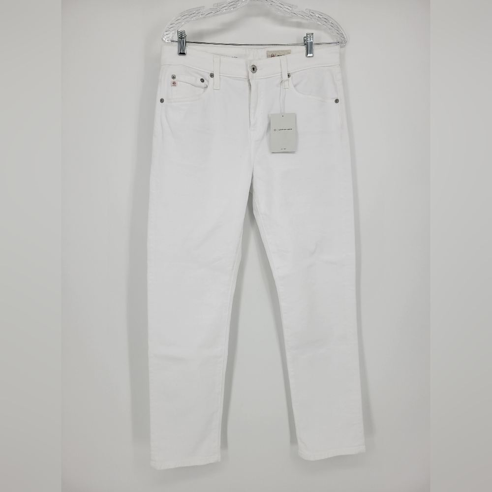 NEW AG ex boyfriend slouchy slim jean white denim 27 spring summer cloud soft